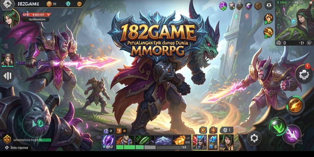 Tangkapan layar utama 182GAME menunjukkan bertempur dalam dunia MMORPG yang menakjubkan.