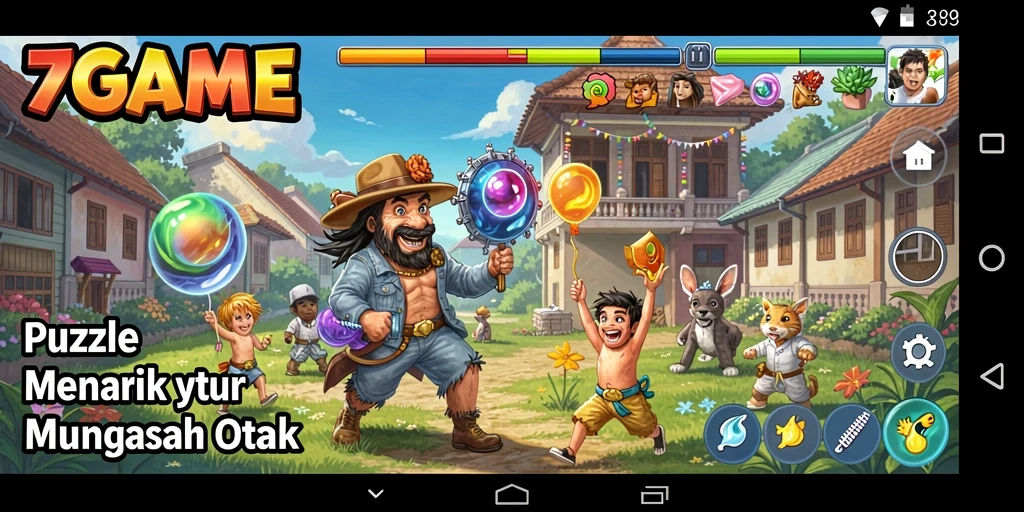 Tampilan gameplay <strong>7GAME</strong> dengan teka-teki yang menantang.