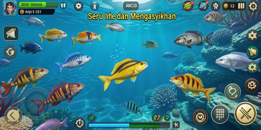 Tampilan gameplay menakjubkan dari Tembak Ikan ABC33.