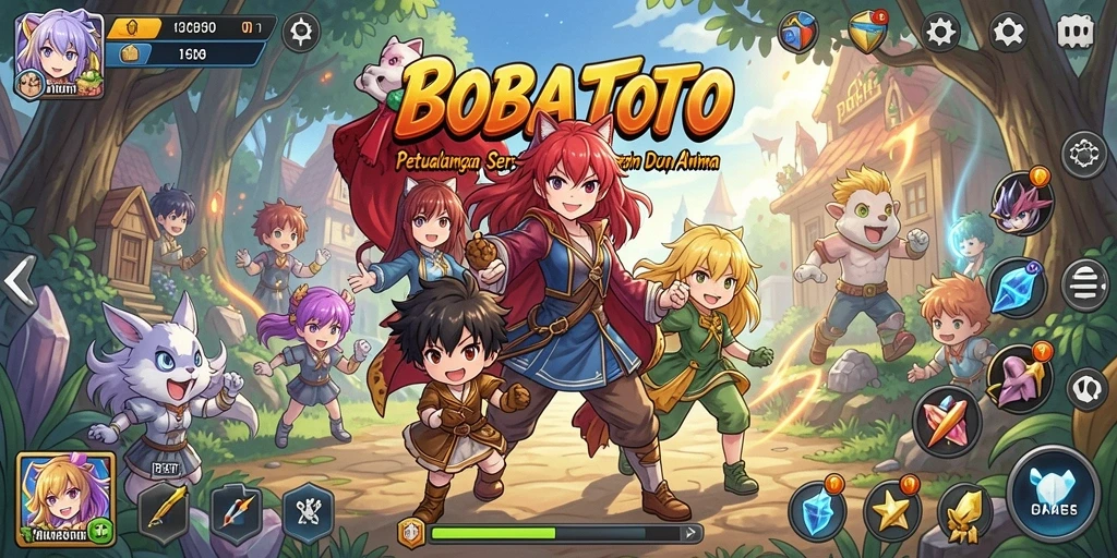 Tampilan gameplay menarik dari BOBATOTO dengan karakter Anime.