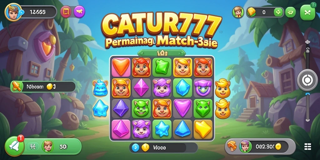 Tampilan gameplay menarik dan penuh warna dari CATUR777.