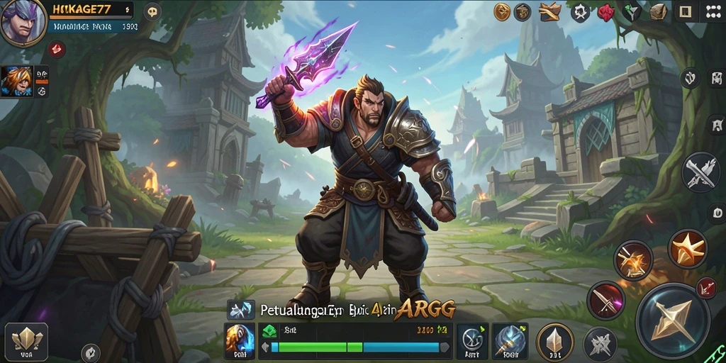 Tampilan gameplay menakjubkan dari HOKAGE77 dalam dunia ARPG.
