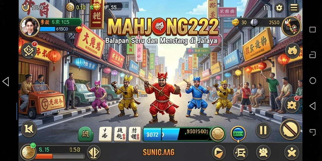Tampilan gameplay seru dan balapan mendebarkan di MAHJONG222.