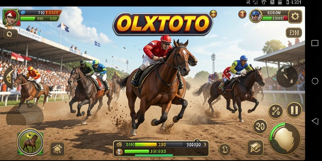 Tampilan screenshot utama OLXTOTO yang menampilkan aksi balap yang mendebarkan.