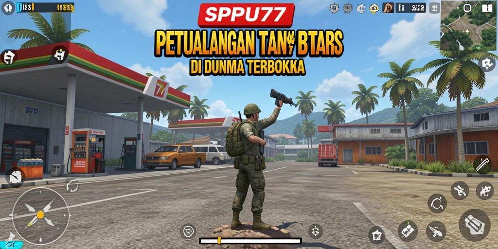 Tampilan gameplay SPBU77 yang menawan di dunia terbuka.