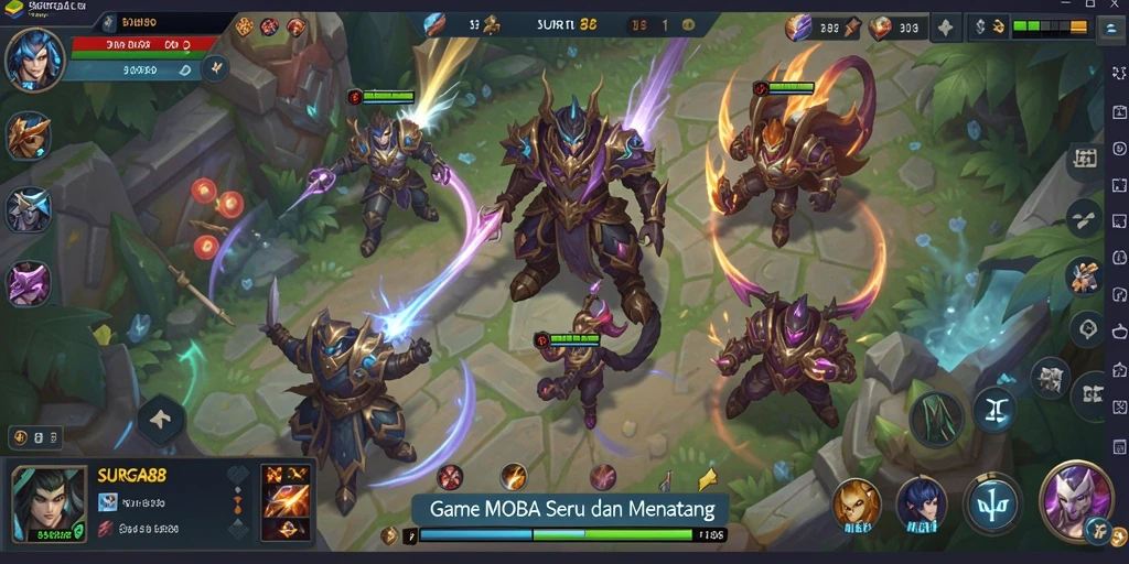Screenshot gameplay SURGA88 menunjukkan aksi seru dan strategi tim.