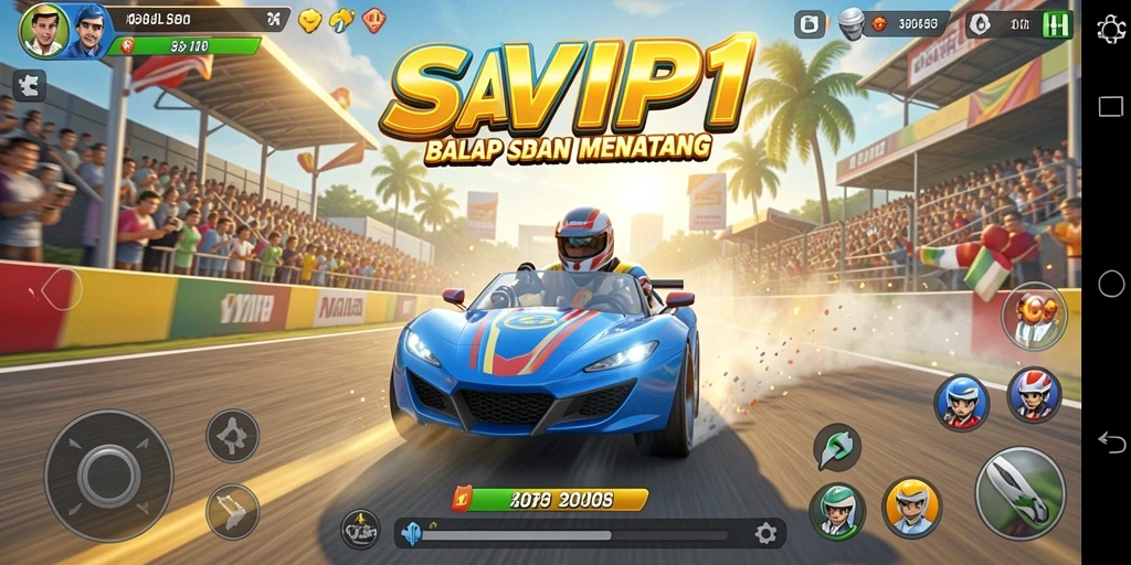 Tampilan gameplay menegangkan dalam balapan SVIP1.