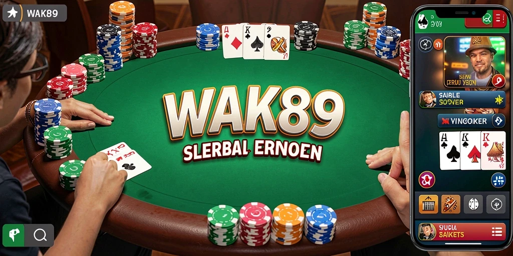 Tampilan menawan dari gameplay Poker di WAK89.